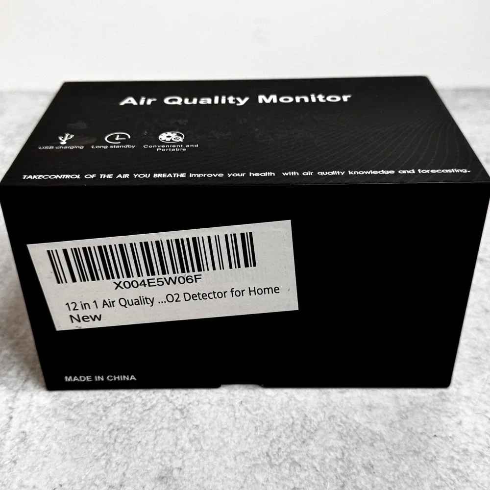 Air Quality Monitor 12 in 1 Air Quality Detector for Home USB Charging Portable